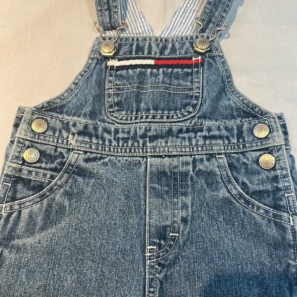 Tommy Hilfiger Blue Denim Overalls with Adjustable Straps - Picture 3 of 4